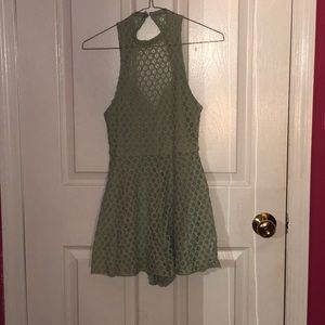 UO mint green halter romper